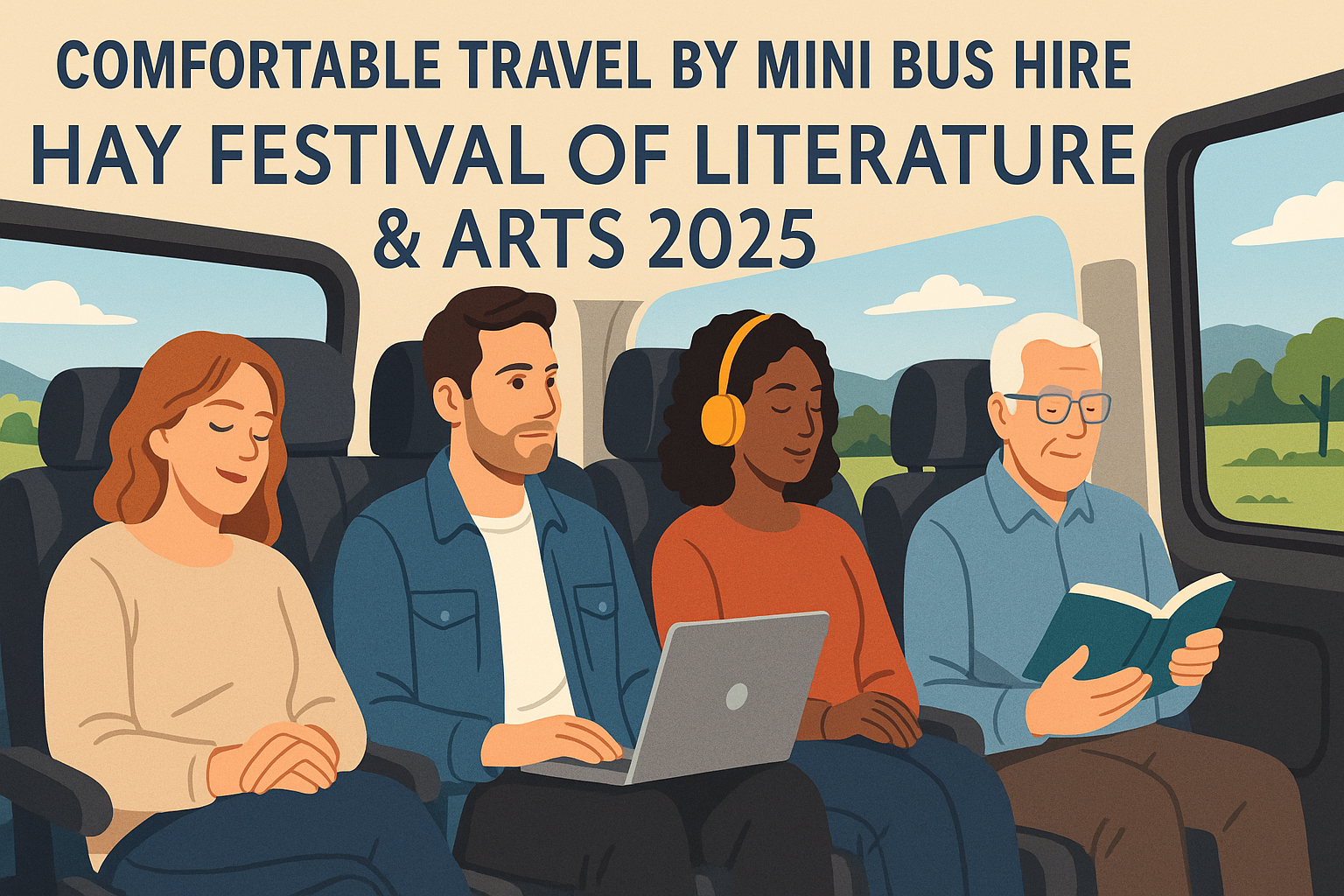 Comfortable travel by mini bus hire for the Hay Festival of Literature and Arts 2025